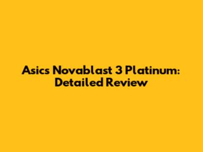 Asics Novablast 3 Platinum: Detailed Review