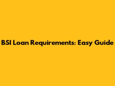 BSI Loan Requirements: Easy Guide