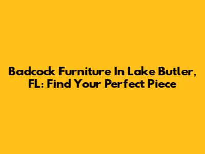 Badcock Furniture In Lake Butler, FL: Find Your Perfect Piece