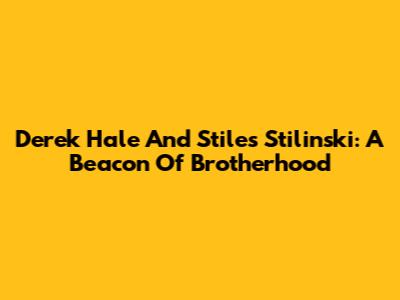 Derek Hale And Stiles Stilinski: A Beacon Of Brotherhood
