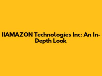 IIAMAZON Technologies Inc: An In-Depth Look
