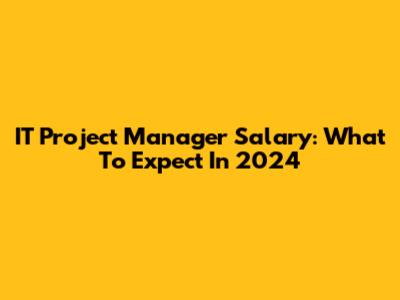 IT Project Manager Salary: What To Expect In 2024