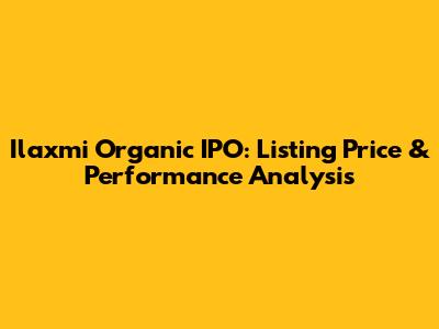 Ilaxmi Organic IPO: Listing Price & Performance Analysis