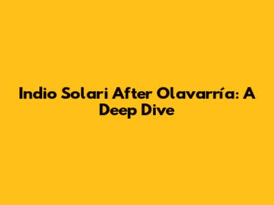 Indio Solari After Olavarría: A Deep Dive