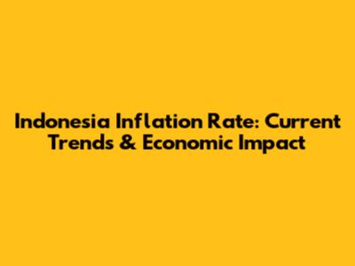 Indonesia Inflation Rate: Current Trends & Economic Impact