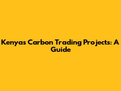 Kenya's Carbon Trading Projects: A Guide