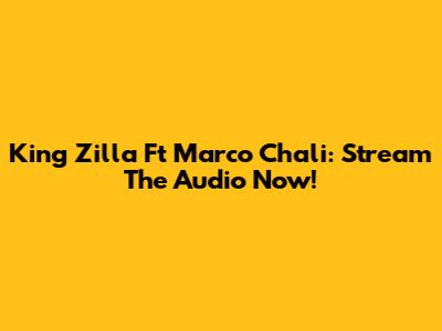 King Zilla Ft Marco Chali: Stream The Audio Now!