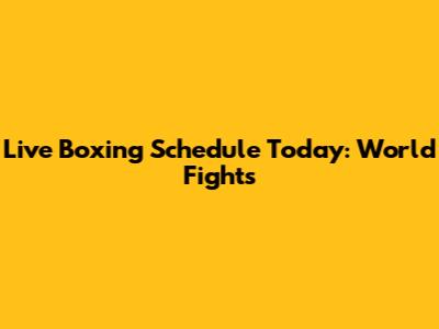 Live Boxing Schedule Today: World Fights