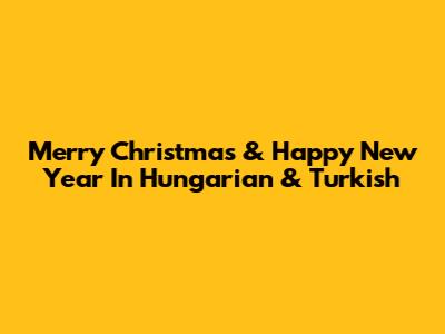 Merry Christmas & Happy New Year In Hungarian & Turkish