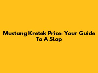 Mustang Kretek Price: Your Guide To A Slop