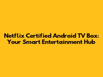 Netflix Certified Android TV Box: Your Smart Entertainment Hub