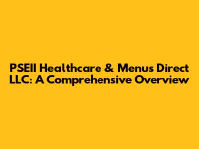 PSEII Healthcare & Menus Direct LLC: A Comprehensive Overview