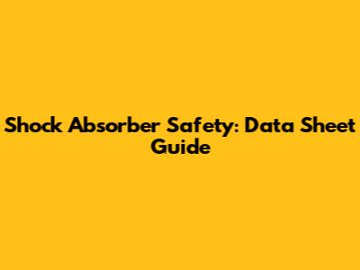 Shock Absorber Safety: Data Sheet Guide