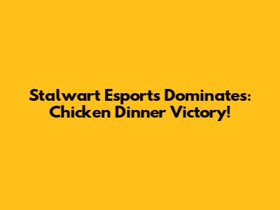 Stalwart Esports Dominates: Chicken Dinner Victory!
