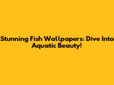Stunning Fish Wallpapers: Dive Into Aquatic Beauty!