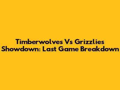 Timberwolves Vs Grizzlies Showdown: Last Game Breakdown