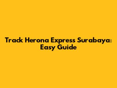 Track Herona Express Surabaya: Easy Guide