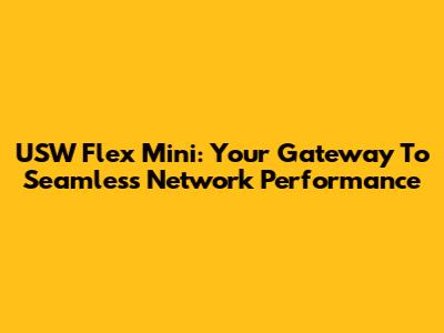 USW Flex Mini: Your Gateway To Seamless Network Performance