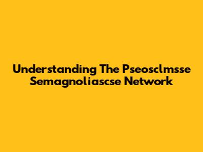 Understanding The Pseosclmsse Semagnoliascse Network