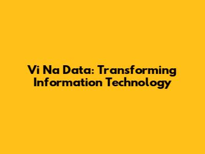 Vi Na Data: Transforming Information Technology