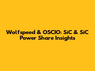 Wolfspeed & OSCIO: SiC & SiC Power Share Insights